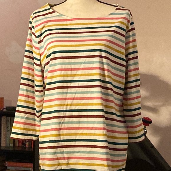 St. John's Bay Tops - St John’s bay long sleeved striped women’s shirt w, button detail XL